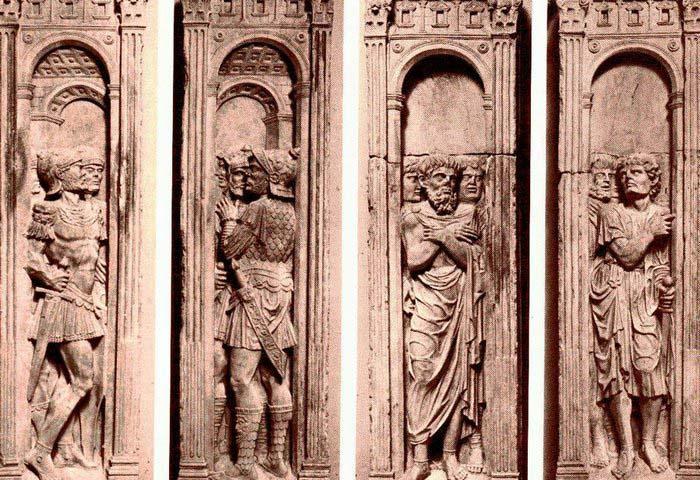  Four reliefs with the trials of Saint Paul